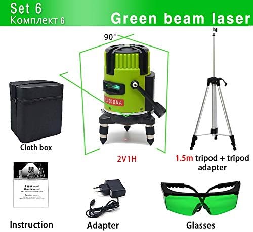 SBQF CLUBIONA green and red beam line 360 degrees rotary outdoor mode - receiver and tilt slash available auto line laser level (Color : M03GC)