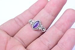 Amethyst Stone Ring, 925 Sterling Silver Statement