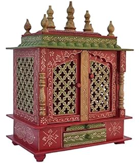 Jodhpur Handicrafts Home Temple / Wooden Temple/ Pooja Mandir / Pooja Temple with Led Bulb