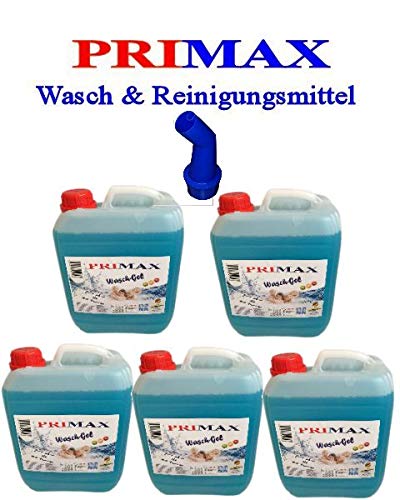 5 x 5 Liter Primax Flüssigwaschmittel mit Arielladuft und Ausgießer