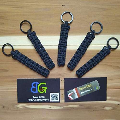 Paracord Key Chains Black & Black 5 Pack Handmade