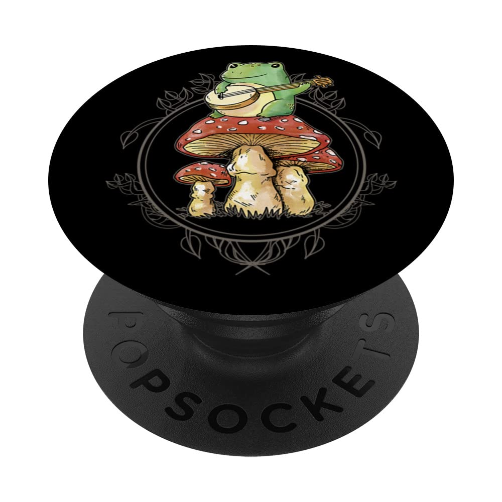 Banjo Player - Cottagecore - Frog Playing Banjo PopSockets Swappable PopGrip