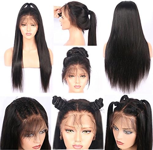 Vvan Brazilian Silk Top Full Lace Human Hair Wigs Silky Straight Hair Silk Base Lace Front Human Hair Wigs Pre Plucked Hairline With Baby Hair Black Women (24" 180% Density Silk Top Full Lace Wigs)