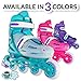 Crazy Skates Adjustable Inline Skates for Girls and Boys - Adjust to fit 4 Sizes - Model 148 - Teal/Purple (Size: Small | j11-1)