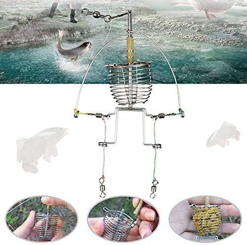 Duk3ichton Multi Functional Automatic Trap Spring Cage Hook Fishing Feeder Tackle Launcher