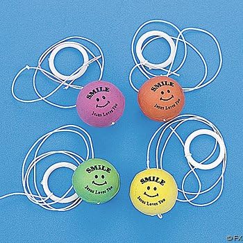 24 Rubber âSmile! Jesus Loves You!â Return Balls (You get for this price)