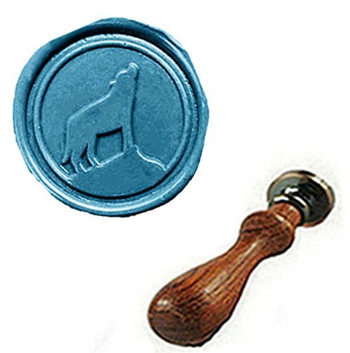 MDLG Vintage Wolf On Mountain Custom Picture Logo Wedding Invitation Wax Seal Sealing Stamp Rosewood Handle Set