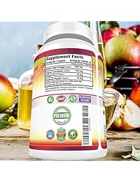 Pastillas orgánicas de vinagre de Apple Cider Max 1740 mg – 100% natural y cruda con canela de...
