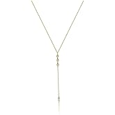 Kyerlyn 14K Gold Plated Zircon Y Lariat Necklaces Long Drop CZ Pendant Y Necklace for Women Dainty Diamond Chain Necklace Fashion Jewelry