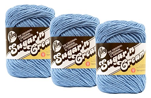 Bulk Buy: Lily Sugar 'n Cream Solids 100% Cotton Yarn (3-Pack) (Light Blue #0026)