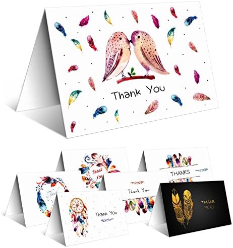 Toplex Thank You Cards - Beautiful Greeting Cards Cute Collection - 42 Blank Note Cards and 42 White Envelopes in Firm Box - Perfect for Wedding, Bridal, Baby Shower, Baptism and Engagement