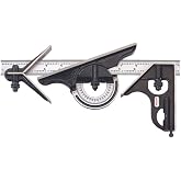 Starrett Combination Set, 12" Blade Length, 4R Graduation Type | With SLC, Square, Center &amp; Reversible Protractor Head, Photo-Engraved Blade, Forged and Hardened Steel, C434-12-4RW/SLC