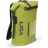 LIGA Waterproof Duffel Bag Backpack, 30L Heavy Duty Roll-Top Closure Travel Backpack, Cushioned Dry Storage Bag for Hiking, Kayak, Travel, Biking, Camping, Fishing (Green)
