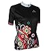 QinYing Colorful Flowers Women Breathable Cycling Jersey Shirt Short Sleeve S Black