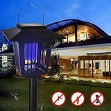 NONPEST New Upgraded Solar Insect Zapper - Enhanced Outdoor Flying Insect Killer & Bug Zapper With Hanging and Insertion - Best Stinger for Mosquitoes/Moths/Flies (black)