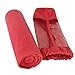 Deconovo Travel Sports Towel with Carry Bag, 27x51 Inch, Red