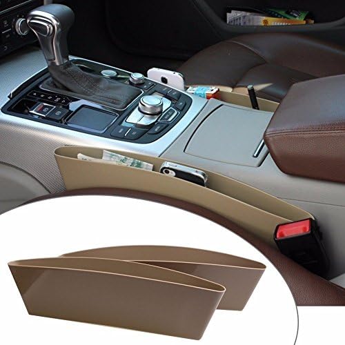 ZESI Stylish Catch Kaddy Internal Storage Organizer for Car Seat Side Pouch (Beige)
