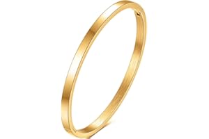 Jude Jewelers 4mm Width Stainless Steel Classic Simple Plain Open Clasp Bangle Bracelet