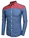 Coofandy Men's Long Sleeve Contrast Color Button Down Casual Shirts