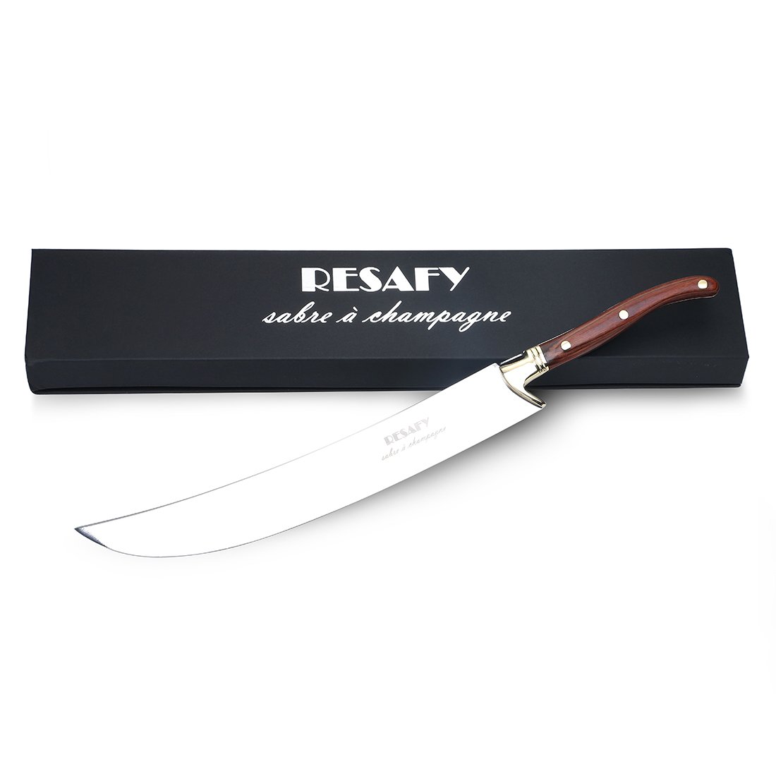 Photo 1 of Resafy Champagne Saber With Gift Box Champagne Sparkling Wine Knife Champagne Sword Champagne Opener (Brown)