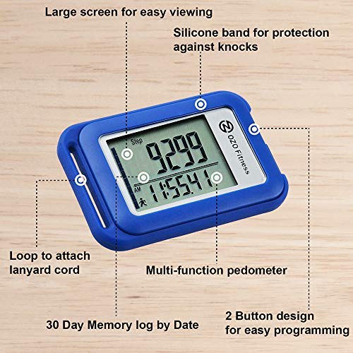 OZO-Fitness-SC-3D-Digital-Pedometer-Best-Pedometer-for-Walking-Track-Steps-Miles-Calories-Activity-Time-Clip-on-Step-Counter-for-Men-Women-Kids-Lanyard-Included
