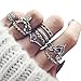 10 Pcs Vintage Women Mid Ring Set Bohemian Crown Rhinestone Joint Knuckle Nail Midi Ring Set