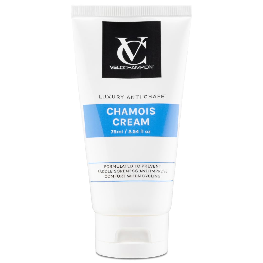 VeloChampion Luxury Chamois Cream for Cyclists, Runners and Athletes | Vegan, Cooling, Hydrating Anti Chafing Cream| Reduces Friction and Rubbing | Suitable for Men & Women