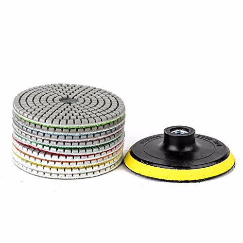 JOYOOO professional diamond polishing pad, M10 thread 14PCS 4 inch wet dry diamond polishing pad set ,for granite, marble, concrete, terrazzo and other flat or convex surface, concave polishing.