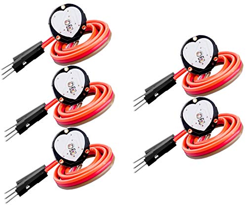 TECNOIOT 5pcs Pulsesensor Heart Rate Pulse Sensor Module