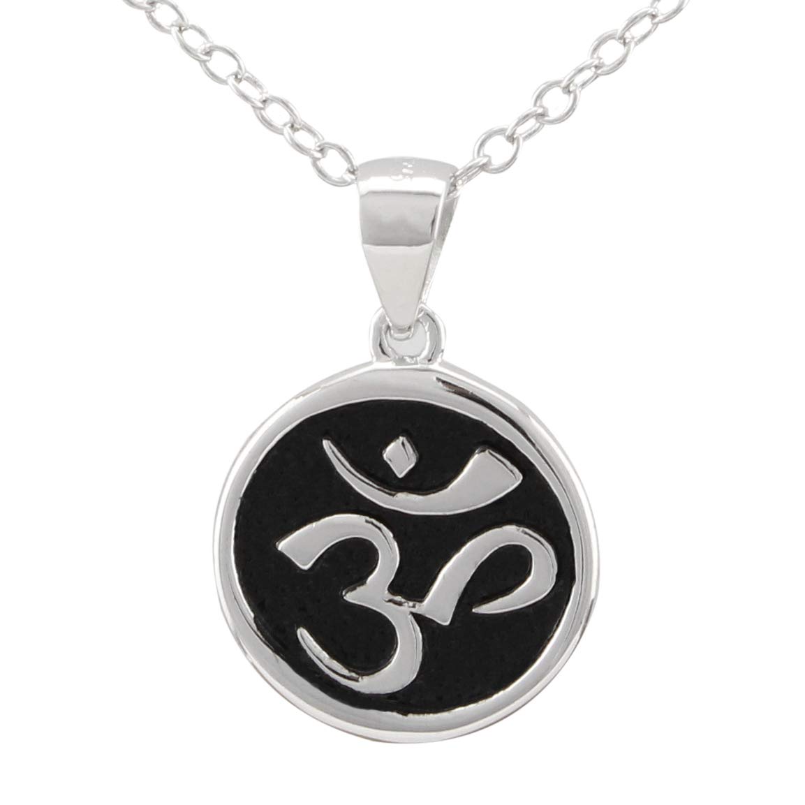 Serebra Jewelry Om Aum Namaste Pendant Necklace 925 Sterling Silver Hindu Hinduism Buddha Buddhism