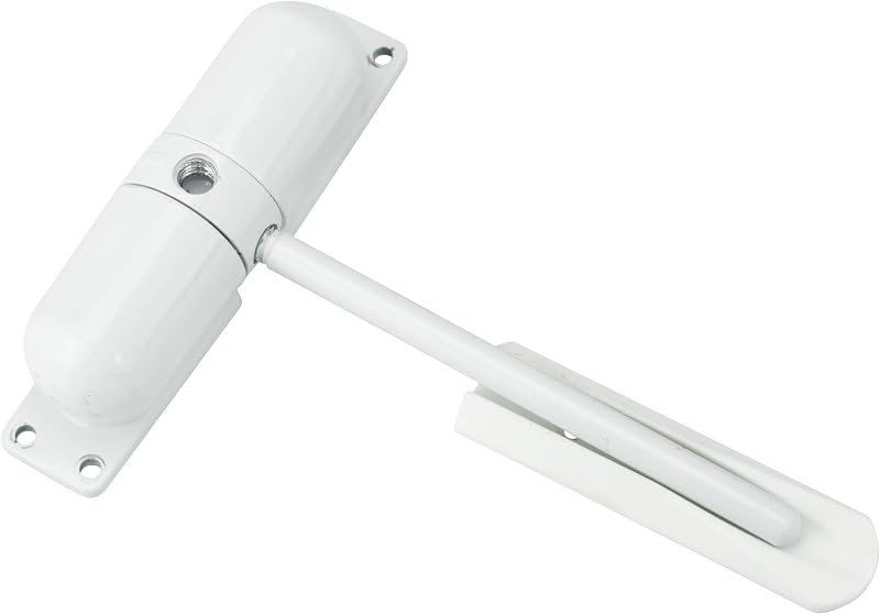 Burg-Wachter Spring Loaded Adjustable Auto Closing Door Closer White