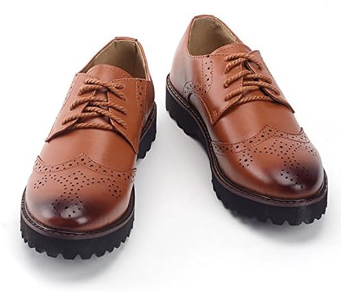 Oyangs Oxford Shoes Women Womens Oxfords Wingtip Women Oxford Wingtip Black Dress Flat Brown Laces Leather Casual Wing Suede Vintage Shoes Oxford E299