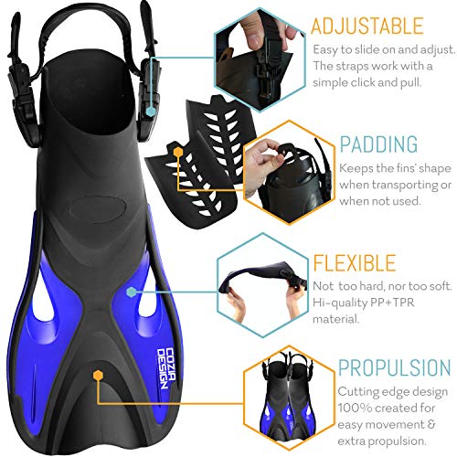 cozia design Snokel Set (Mask M + Fins (4.5 to 8.5))