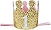 Posh Peanut 1st First Birthday Gold Hat Sparkle Glitter Baby Crown Headband Princess Tiara