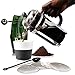 French Press Coffee Maker Pot Carafe and Presser Plus Bonus Metal Scoop/Bag Clip, Java Spoon and 4 Stainless Steel Filter Screens | Double Filtration Plunger | Value Bundle by Chef Amore | 1 Liter