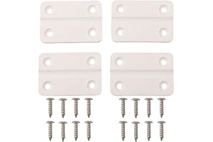 HogarTech Replacement Hinges for Igloo Cooler Box, White Plastic Hinge Set with 16 Screws, 57x39x40 mm, 4-Piece Pack