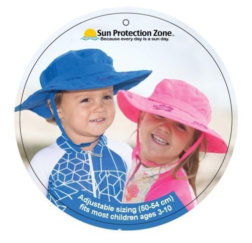image for Sun Protection Zone Kids’ UPF 50+ Safari Sun Hat, Pink Flowers, Uv S
