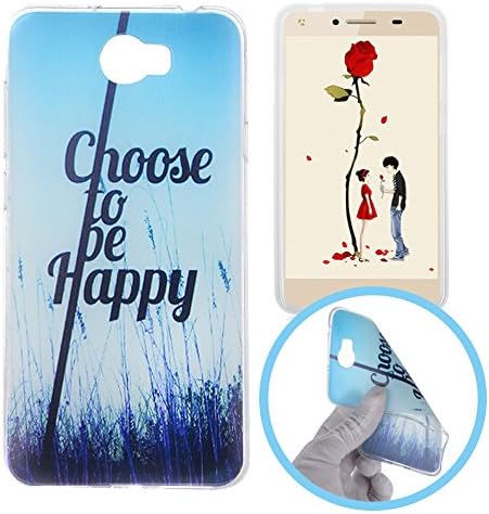 Silingsan Silicone Case for Huawei Y5 II/Y5 2 TPU Rubber Gel Cover Ultra Slim Thin Phone Skin Soft Flexible Shell Anti-Scratch Anti-Shock Protective Bumper - Choose to be Happy