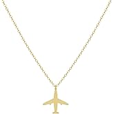 Kyerlyn Necklace for Women, Dainty Airplane/Swallow/Lightning Necklace Sideways Necklace Pendant Trendy Adjustable Chain Simple Choker Everyday Gifts