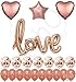 KatchOn, Rose Gold Love Balloon Letters Set - Large 36 Inch, Pack of 21 | Blush Pink Love Balloons Foil with Confetti for Engagement Decorations | Rose Gold Heart Balloon for Anniversary Decorations