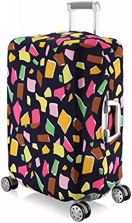 OneBelief Luggage Cover, Washable Foldable, Suitcase Protector Size Fits 18-28 Inch (S(18"-20"), #2 (Irregular Geometry))