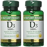 Nature's Bounty Vitamin D3 5000 IU 150 Softgels Pack of 2