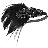 Sunshinesmile Bride Vintage 1920s Flapper Headpiece Roaring 20s Headband for Women Hair Accessory (Flower Feather, one size)