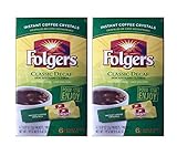 Folgers Instant Decaf Coffee Crystals - Single Serving Packets - 6/box - 2 Box Pack