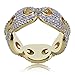 JINAO 18K Gold Plated Bling Iced Out CZ Mariner Link Hip Hop Ring