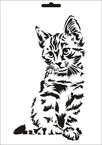 UMR-Design W-631 Cat Textil- / wallstencil Size A5