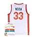 AFLGO Moon #33 Flint Tropics Basketball Jersey S-XXXL White, 90's Clothing Throwback Will Smith Costume Athletic Apparel Clothing Stitched – Top Bonus Combo Set with Wristbands