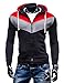 Huafeiwude Men's Fashion Color Block Hooded Sweatshirt Zipper Up Hoodies