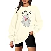 DUTUT Spooky Season Sweatshirts Women Halloween Ghost Sweatshirt Halloween Graphic Crewneck Pullover