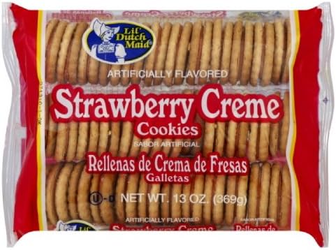 Little Dutch Maid Strawberry Creme Cookies, 13-Ounce (Pack of 12)
